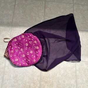 OOAK Renaissance Faire royal hat/headpiece/cap with veil and elastic chin strap